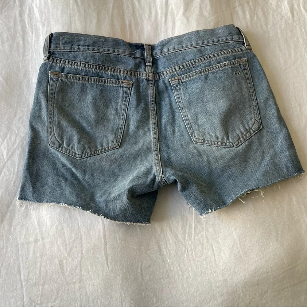 NWOT Rag & Bone Distressed Boyfriend Denim Shorts Light Wash Size 26 Made in USA